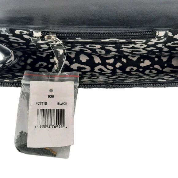 Deepa Gurnani Pattern Handmade Bead/Crystal Evening Bag Clutch Black NEW FLAWS - Picture 12 of 15